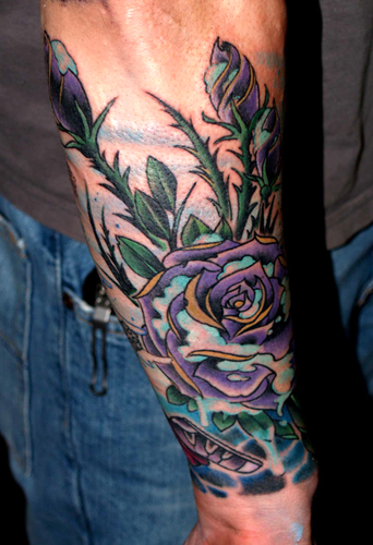Tattoos - Traditional Old School tattoos -  Snowy Rose